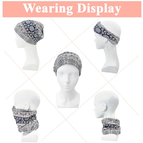 PALAY® Hijab Caps for Women, Slouchy Beanie Cap, Floral Print Head Scarf, Chemo Caps, Fashion Stretch Soft Hip-Hop Skull Dwarf Hats for Teen Girls X 2 Black PALAY® Hijab Caps for Women, Slouchy Beanie Cap, Floral Print Head Scarf, Chemo Caps, Fashion Stretch Soft Hip-Hop Skull Dwarf Hats for Teen Girls X 2 Black